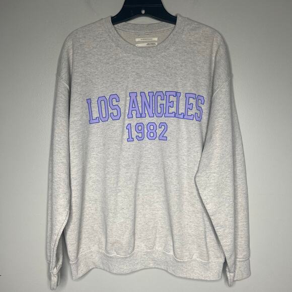 Anthropologie The Roam City Sweatshirt Los Angeles 1982 Women's S Crew Neck Gray - Picture 2 of 10